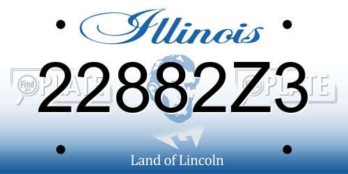22882Z3 Illinois License Plate