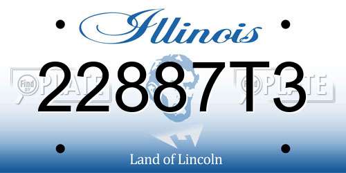 22887T3 Illinois License Plate