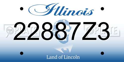 22887Z3 Illinois License Plate