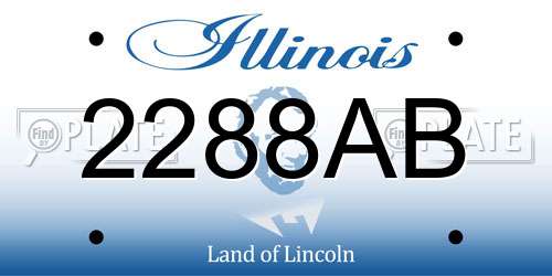 2288AB Illinois License Plate