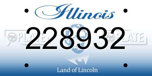 228932 Illinois License Plate