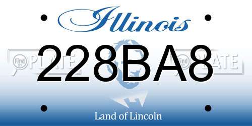 228BA8 Illinois License Plate