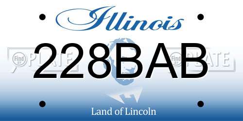 228BAB Illinois License Plate