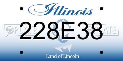 228E38 Illinois License Plate