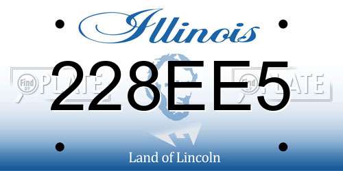 228EE5 Illinois License Plate