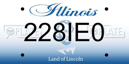 228IE0 Illinois License Plate