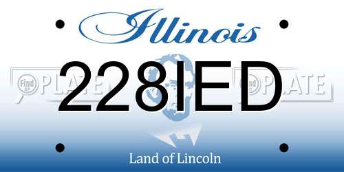 228IED Illinois License Plate