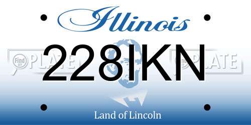 228IKN Illinois License Plate