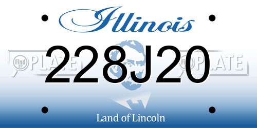 228J20 Illinois License Plate