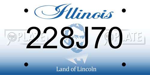 228J70 Illinois License Plate