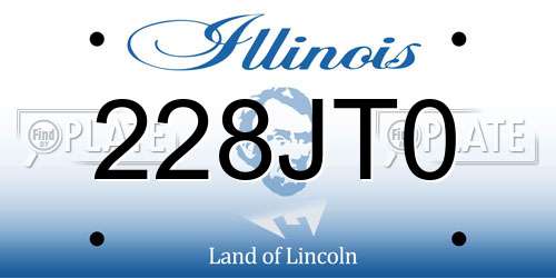 228JT0 Illinois License Plate