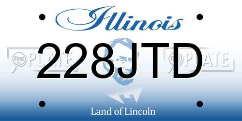 228JTD Illinois License Plate