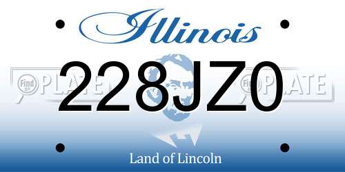 228JZ0 Illinois License Plate