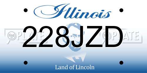 228JZD Illinois License Plate