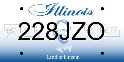 228JZO Illinois License Plate