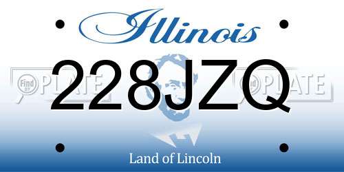 228JZQ Illinois License Plate