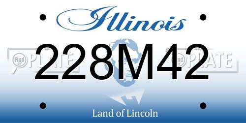 228M42 Illinois License Plate