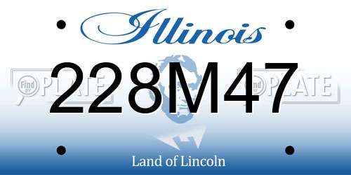228M47 Illinois License Plate