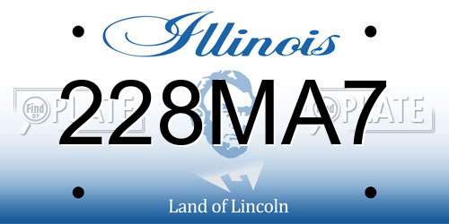 228MA7 Illinois License Plate