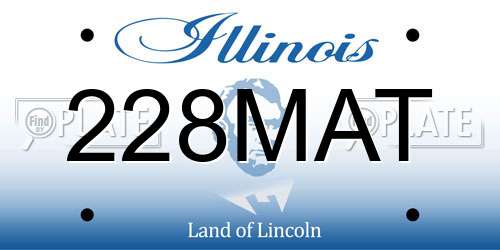 228MAT Illinois License Plate