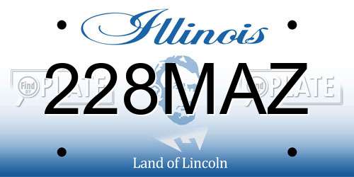 228MAZ Illinois License Plate