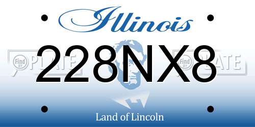 228NX8 Illinois License Plate