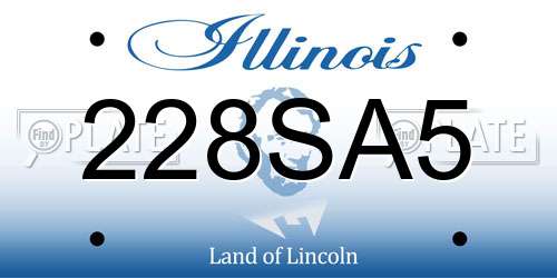 228SA5 Illinois License Plate