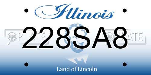 228SA8 Illinois License Plate