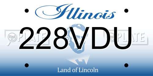 228VDU Illinois License Plate