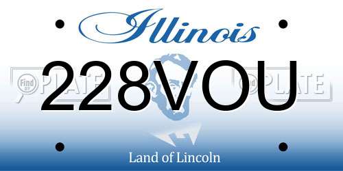 228VOU Illinois License Plate