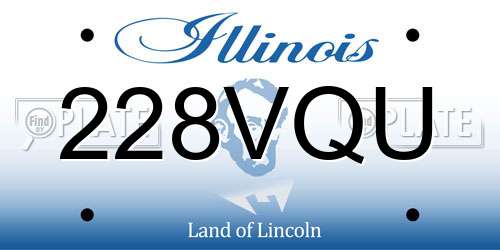 228VQU Illinois License Plate