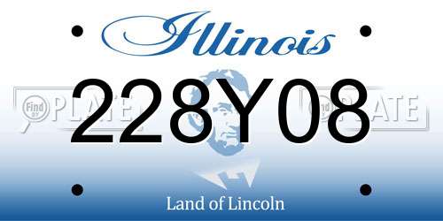 228Y08 Illinois License Plate