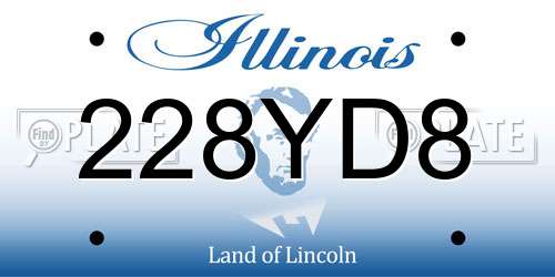 228YD8 Illinois License Plate