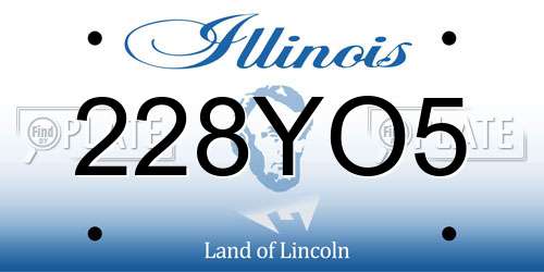 228YO5 Illinois License Plate