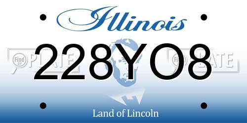 228YO8 Illinois License Plate