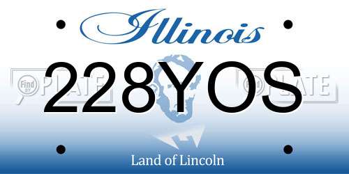 228YOS Illinois License Plate
