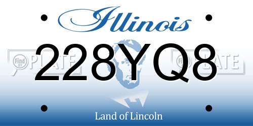 228YQ8 Illinois License Plate