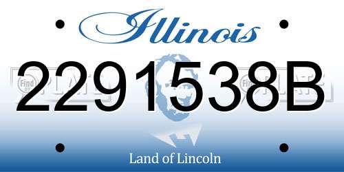 2291538B Illinois License Plate
