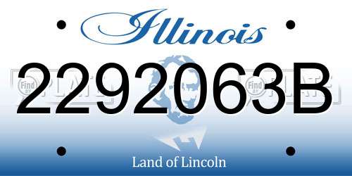 2292063B Illinois License Plate