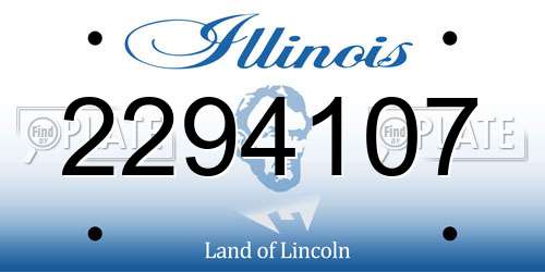 2294107 Illinois License Plate