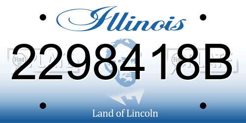 2298418B Illinois License Plate