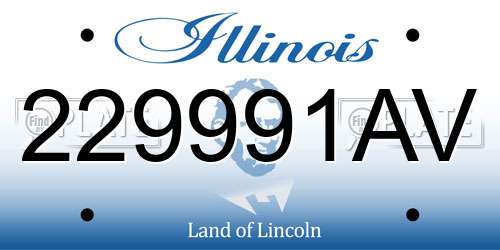 229991AV Illinois License Plate