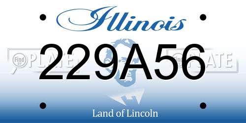 229A56 Illinois License Plate