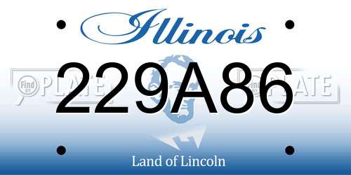 229A86 Illinois License Plate