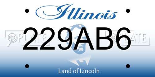 229AB6 Illinois License Plate
