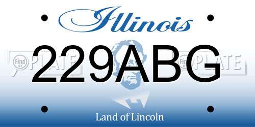 229ABG Illinois License Plate