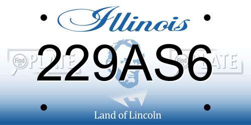 229AS6 Illinois License Plate