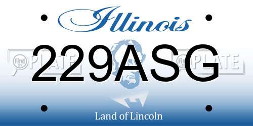 229ASG Illinois License Plate