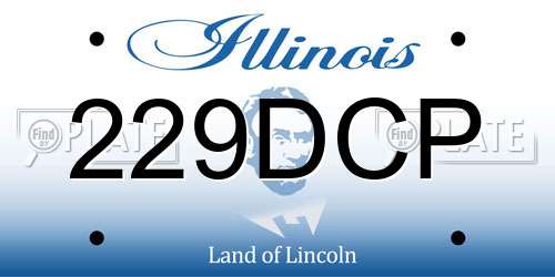 229DCP Illinois License Plate