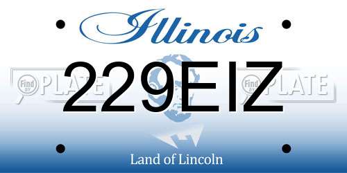 229EIZ Illinois License Plate